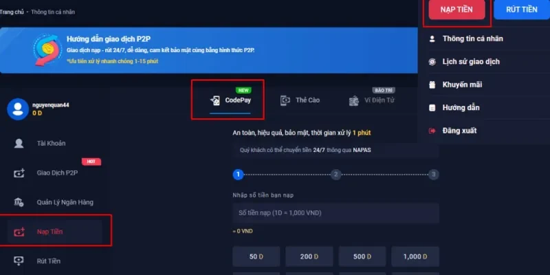 Các bước chuẩn bị trước khi tiến hành nạp tiền BBET